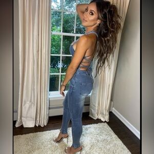 Maniere De Voir Denim Jumpsuit Size 4